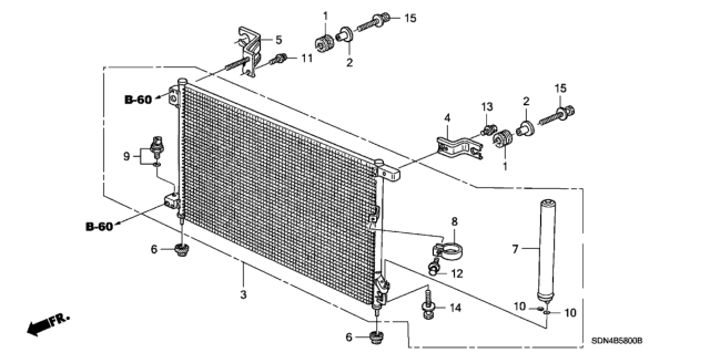 2006 Honda Accord A/C Condenser Diagram