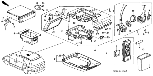 2002 Honda Odyssey Controller Assy. Diagram for 39570-S0X-A01