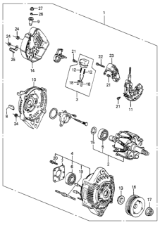 1984 Honda Accord Brush Diagram for 31144-P01-003