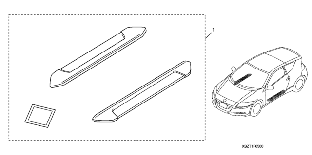 2011 Honda CR-Z Trim, Door Sill Diagram