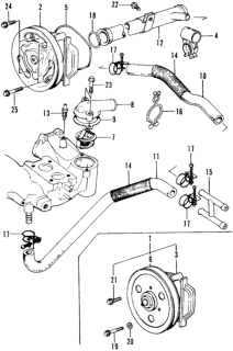 1976 Honda Civic Hose, Outlet Bypass Diagram for 19503-634-030