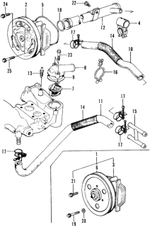 1976 Honda Civic Pulley, Water Pump Diagram for 19224-634-010