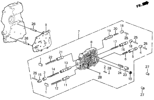 1987 Honda Civic 4 Door GL KA 4AT AT Secondary Body Diagram
