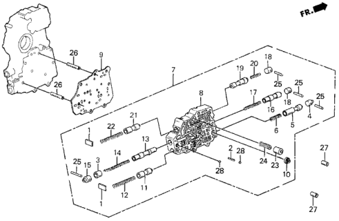 1986 Honda Civic AT Secondary Body Diagram