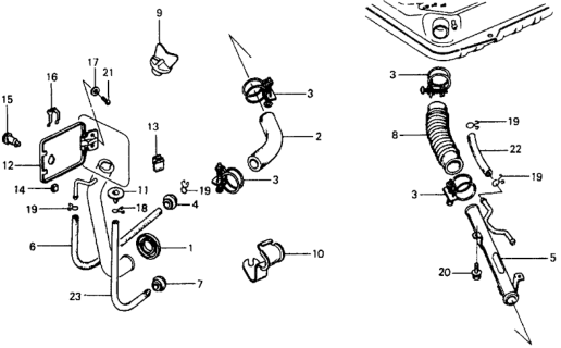 1979 Honda Civic Striker, Fuel Filler Diagram for 70493-659-000