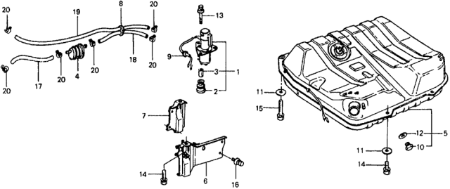 1979 Honda Civic Fuel Tank Diagram