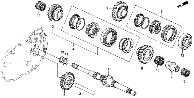 1992 Honda Civic Gear, Mainshaft Third Diagram for 23441-P20-B00