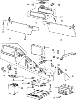 1981 Honda Civic Body Set, FR. Ashtray *NH1L* (BLACK) Diagram for 88010-SA0-010ZA