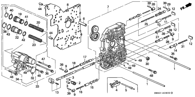 1991 Honda Accord AT Main Valve Body Diagram