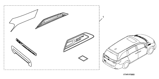 2020 Honda Odyssey 5 Door EXL (HPPG10AT/NV/RES) KA XAT 25TH Anniversary Emblems Diagram