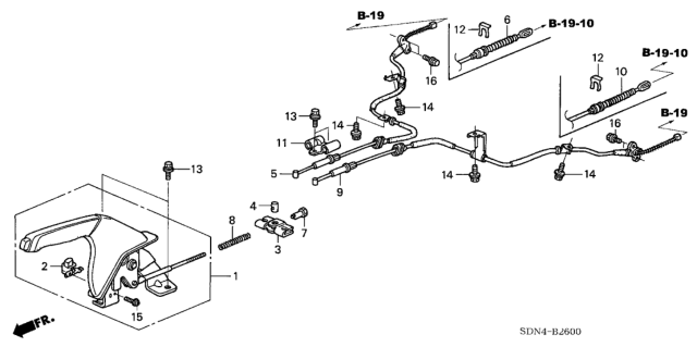 2003 Honda Accord 2 Door EX (V6) KA 6MT Parking Brake Diagram