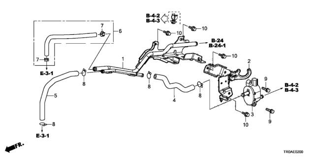 2013 Honda Civic 4 Door SI KA 6MT Install Pipe - Tubing (2.4L) Diagram