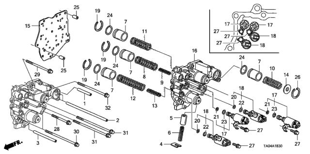 2009 Honda Accord 4 Door EXL-V6 (NAVIGATION/PZEV) KL 5AT AT Accumulator Body (V6) Diagram