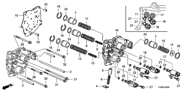 2008 Honda Accord AT Accumulator Body (V6) Diagram