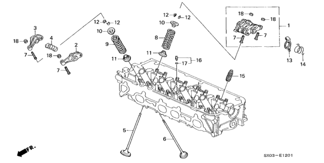 1998 Honda Odyssey 5 Door LX (6 SEATS) KA 4AT Valve - Rocker Arm (2.3L) Diagram