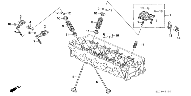 1998 Honda Odyssey Valve - Rocker Arm (2.3L) Diagram