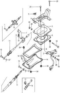 1980 Honda Prelude Bracket, Control Cable Diagram for 54351-692-980