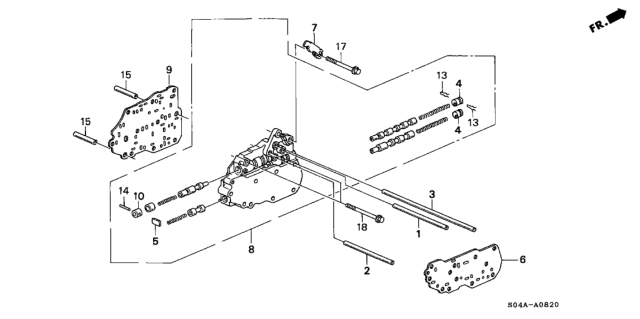 1998 Honda Civic AT Secondary Body Diagram