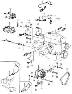 1983 Honda Civic Alternator - Starter  - Temperature Sensor Diagram