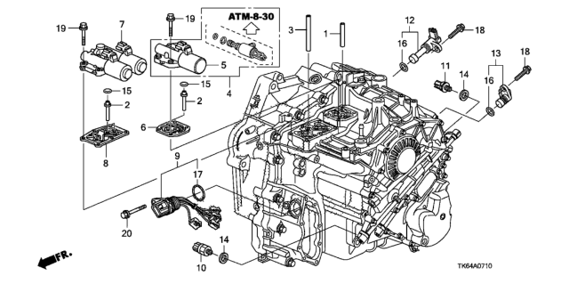 2010 Honda Fit Switch Assembly, At Oil Pressure Diagram for 28600-RG5-004