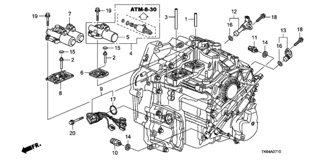 2010 Honda Fit Switch, At Oil Pressure Diagram for 28600-RG5-013