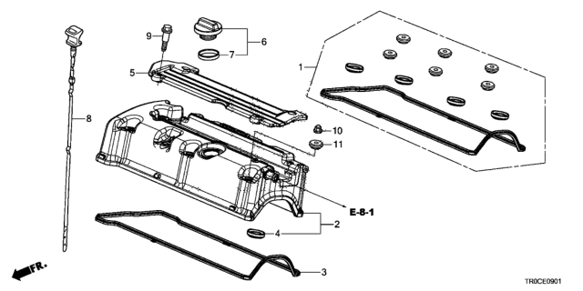 2015 Honda Civic Cylinder Head Cover (2.4L) Diagram