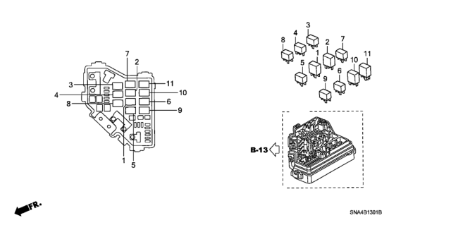 2006 Honda Civic Control Unit (Engine Room) Diagram 2