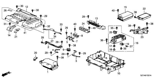 2016 Honda CR-Z Board Assembly, Junction Diagram for 1E100-RTW-003