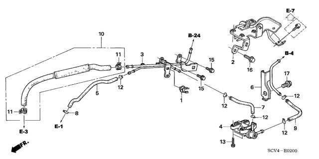 2004 Honda Element Install Pipe - Tubing Diagram