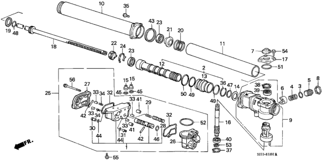 1988 Honda Accord 3 Door DX KL 4AT P.S. Gear Box Components Diagram