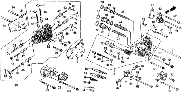 1989 Honda Civic 5 Door ** (WAGOVAN) KA 4AT AT Secondary Body - Servo Body Diagram