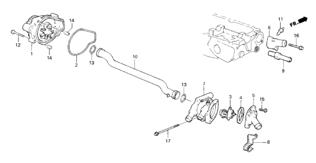 1986 Honda CRX Case, Thermostat Diagram for 19320-PE1-660