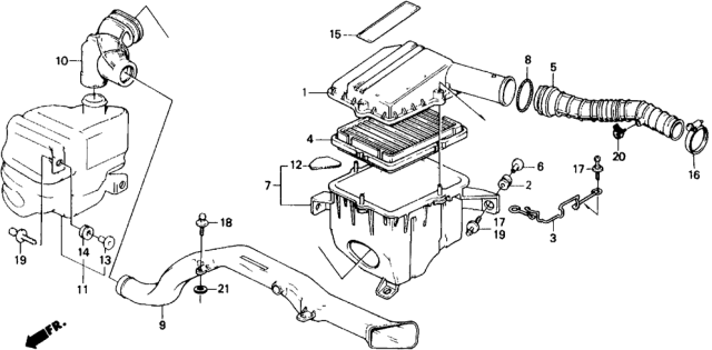 1989 Honda Civic 5 Door ** (WAGOVAN) KA 5MT Air Cleaner Diagram