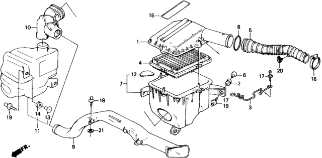 1990 Honda Civic Tube, Air Flow Diagram for 17228-PM5-A00