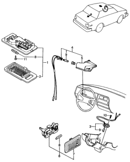 1981 Honda Civic Light Assembly, Interior Diagram for 34250-SA0-013