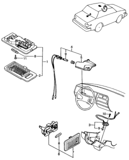 1981 Honda Civic Light, Trunk Room Diagram for 34260-SA4-003