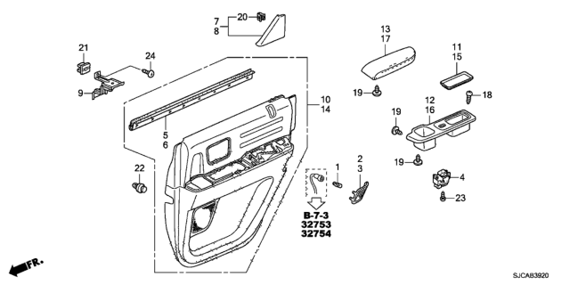 2014 Honda Ridgeline Rear Door Lining Diagram