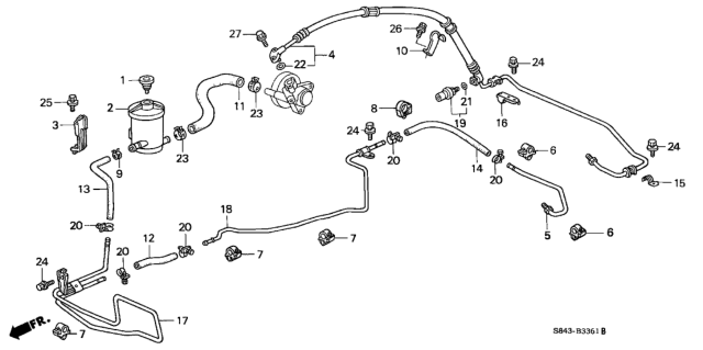 2002 Honda Accord P.S. Lines (V6) Diagram