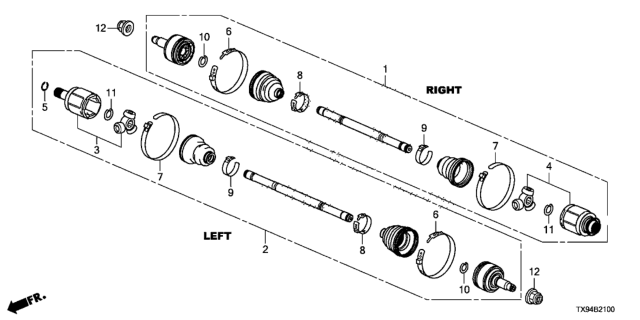 2014 Honda Fit EV Driveshaft Diagram