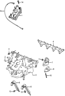 1985 Honda Accord Carburetor Insulator  - Intake Manifold Diagram