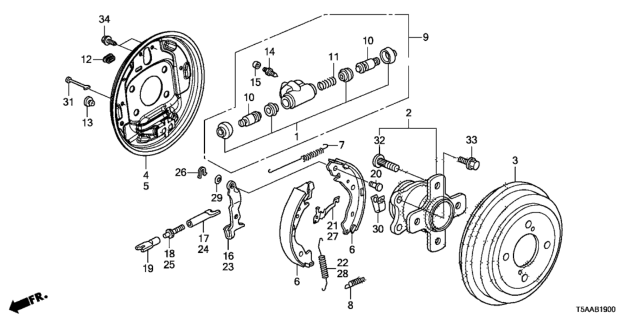 2019 Honda Fit Rear Brake Diagram