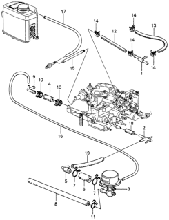 1980 Honda Civic 3 Door ** (1300) KA 4MT Fuel Tubing Diagram