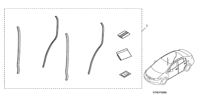 2014 Honda Civic 4 Door EX (HCM ENGINE) KA CVT Door Edge Film Diagram