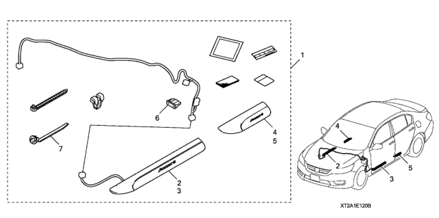 2017 Honda Accord 4 Door LX KA CVT Door Sill Trim (Illuminated) Diagram
