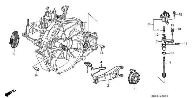 1997 Honda Prelude MT Clutch Release Diagram