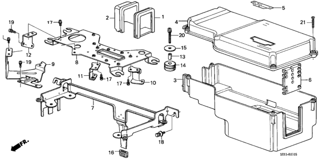 1987 Honda Accord Control Box (Carburetor) Diagram