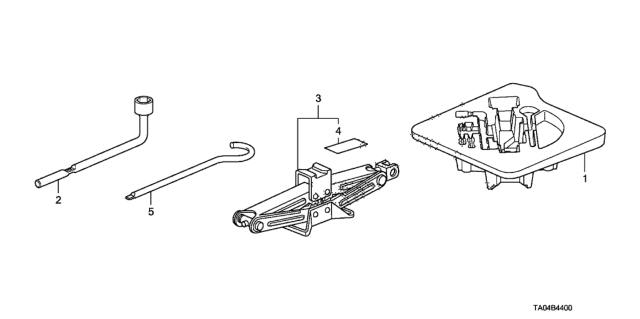 2010 Honda Accord Jack Assy., Pantograph Diagram for 89310-SFE-003