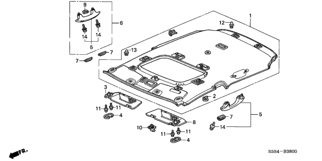 2003 Honda Civic Hanger, Coat *NH220L* (CLEAR GRAY) Diagram for 83299-S5T-A01ZA