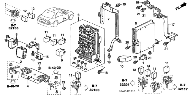 2005 Honda Civic Control Unit (Cabin) Diagram