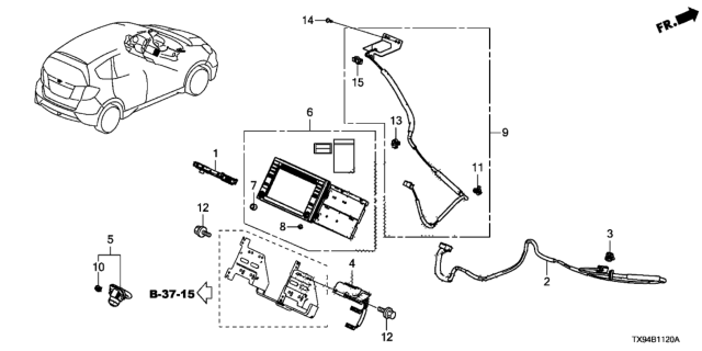 2013 Honda Fit EV 5 Door STD KL 1AT Navigation System Diagram
